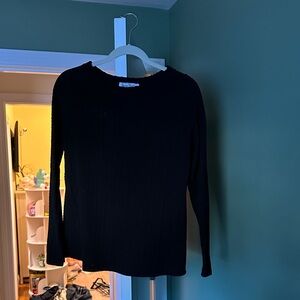 Elegant Black Long Sleeve Women's Sweater